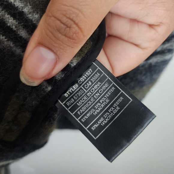 Cupcakes & Cashmere Wool Blend Plaid Drapped Open Front Cardigan Vest Boho XS - Picture 9 of 10